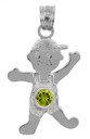 White Gold Baby Charms and Pendants - CZ Peridot Boy  Birthstone Charm