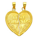 Gold Hearts Apart - Best Friends Pendant - Small