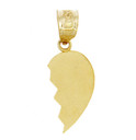 Gold Broken Heart Right Half Pendant