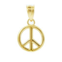 Gold Peace Symbol Charm Pendant  Necklace (S)