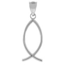 Gold Ichthus (Fish) Vertical Pendant Necklace(Available In Yellow/Rose/White Gold)