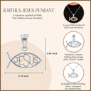 925 Sterling Silver Ichthus JESUS Inscribed Horizontal Pendant Necklace
