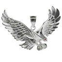 925 Sterling Silver Eagle Pendant with CZ (Medium)