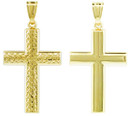 14K Gold Reversible Cross Pendant