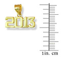 Gold 2013 Class Graduation Charm Pendant