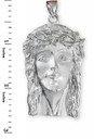 White Gold Jesus Face Iced-out CZ Pendant (XL)