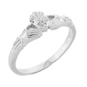 Gold Diamond Claddagh Promise Ring(Available in Yellow/Rose/White Gold)