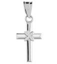 Sterling Silver Four Leaf Clover Cross Charm Pendant Necklace