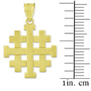 Matte Jerusalem "Crusaders" Cross Pendant Necklace in Gold (Yellow/Rose/White)