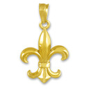 Gold Fleur-de-Lis Charm Pendant Necklace