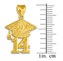 CLASS OF 2014 Graduation Gold Cap Pendant