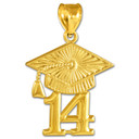 CLASS OF 2014 Graduation Gold Cap Pendant