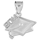 2014 Graduation White Gold Charm Pendant