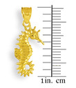 Gold Seahorse Charm Pendant