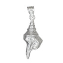 White Gold Conch Shell Pendant Necklace