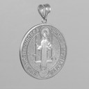 Sterling Silver St. Benedict Coin Medallion Pendant (M)