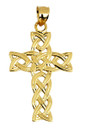 Gold Irish Trinity Cross Pendant Necklace