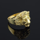 Men's Gold Lion Head Ring