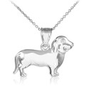 Sterling Silver Weiner Dog Dachshund Puppy Charm Pendant Necklace