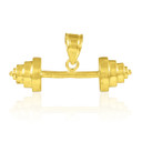 Gold Dumbbell Charm Sports Pendant Necklace