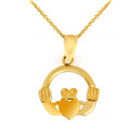 Yellow Gold Claddagh Pendant Necklace