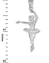 925 Sterling Silver Ballerina Dancer Charm Pendant Necklace