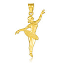 Ballet Dancer Gold Charm Pendant Necklace