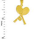 Tennis Racquets and Ball Gold Charm Sports Pendant Necklace