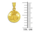 Yellow Gold Soccer Ball Fútbol Sports Pendant with Measurement
