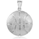 Sterling Silver Basketball Sports Pendant Necklace