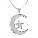 Islamic Crescent Silver Pendant