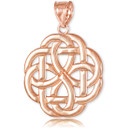 Rose Gold Triquetra Celtic Trinity Pendant Necklace