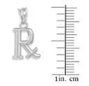 Silver Rx Prescription Symbol Charm Pendant Necklace