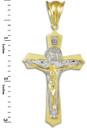 Two-Tone Gold Holy Trinity Crucifix Pendant
