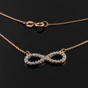 14K Rose Gold Infinity Clear CZ Pendant Necklace