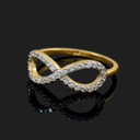 Gold CZ Infinity Ring(Available in Yellow/Rose/White Gold)