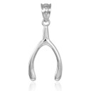 Wishbone pendant in white gold.