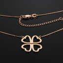 Four-leaf clover necklace in 14k rose gold.