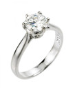 2 ct CZ (8 mm round) solitaire engagement ring in 10k or 14k white gold.