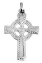 White Gold Celtic Polished Cross