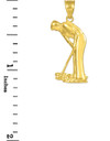 Gold Golfer Sports Charm Pendant