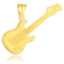 Gold Guitar Charm Pendant