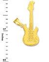 Gold Electric Guitar Charm Pendant