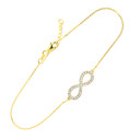 14K Gold Infinity Clear CZ Pendant Bracelet