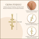 Gold Russian Orthodox Cross Pendant Necklace (Available in Yellow/Rose/White)