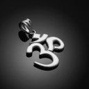 Solid White Gold Om/Ohm Pendant