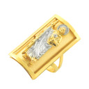 Two-Tone Gold  Saint Jude Patron Saint of Hope Ring (0.90")