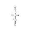 Gold Eastern Orthodox Cross Pendant Necklace (Available In Yellow/Rose/White Gold)