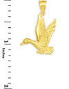 Flying Duck Gold Pendant Necklace