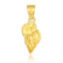 Gold Conch Shell Charm Pendant Necklace